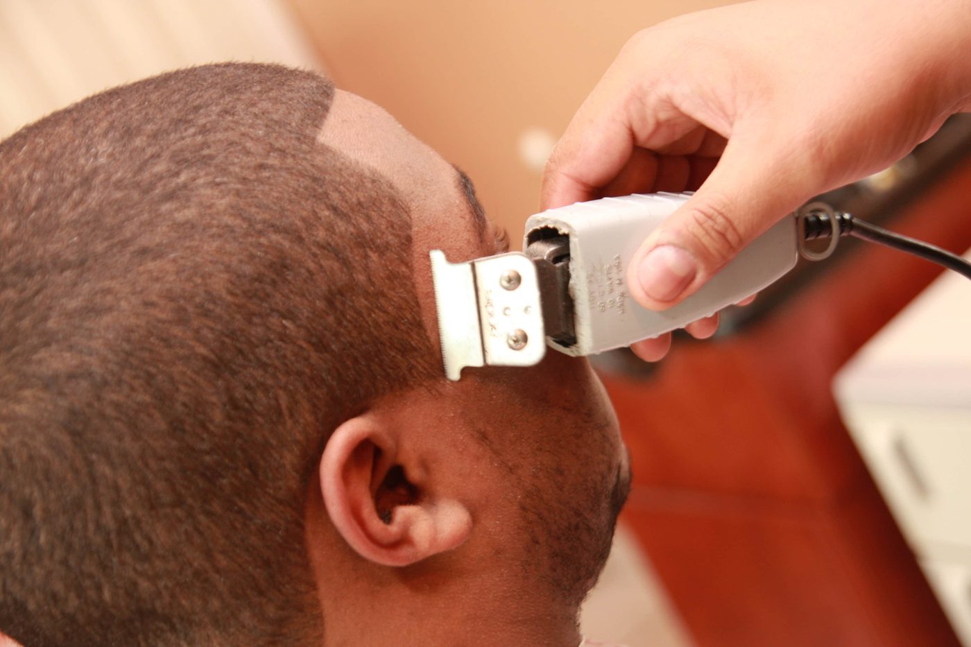 Beard and neckline detailed with a trimmer